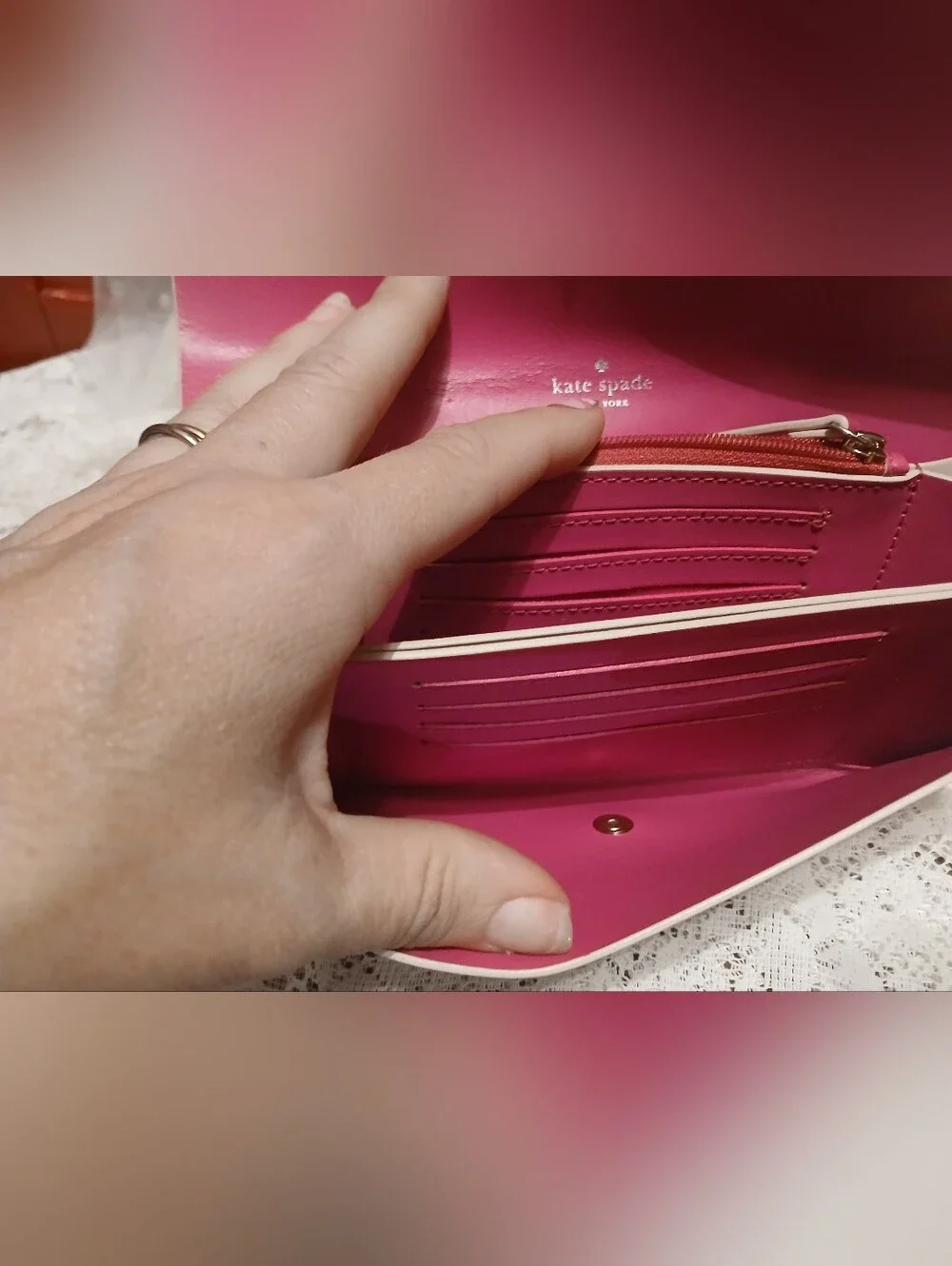 Kate Spade Light Pink Leather Clutch - Elegant Evening Bag